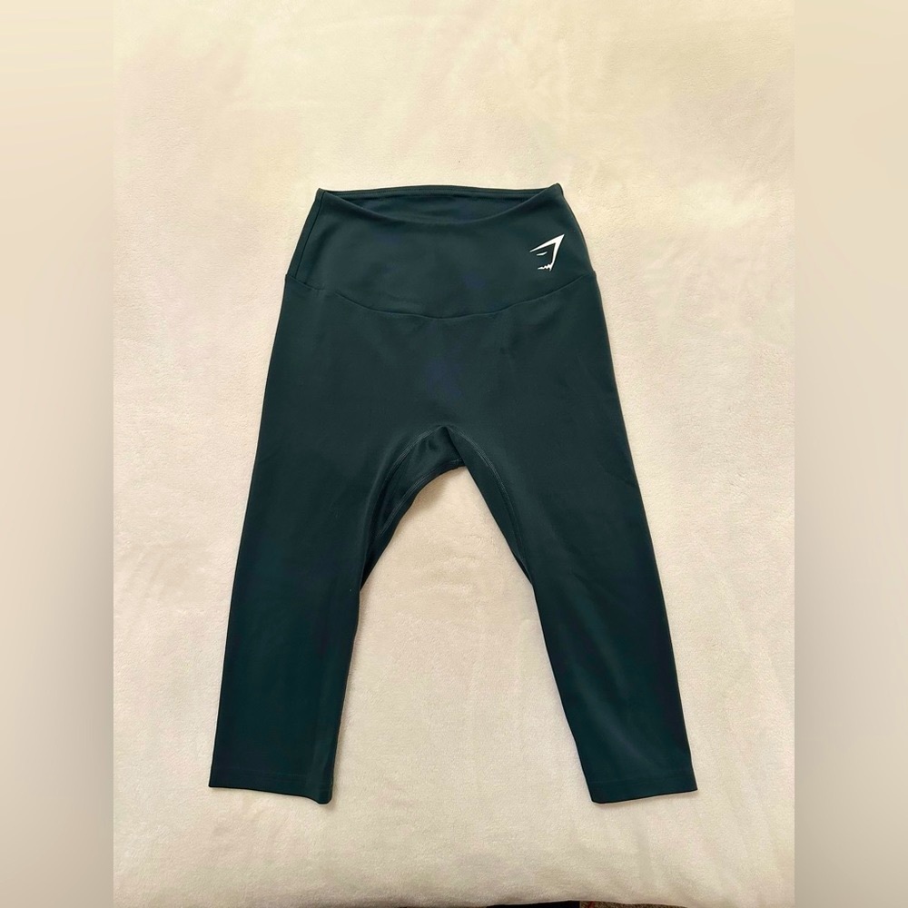 Gymshark Training Cropped Leggings - Obsidian Green